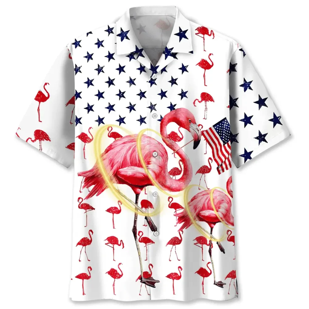 Flamingo Usa Hawaiian Shirt HWBN2762715 - Beltina