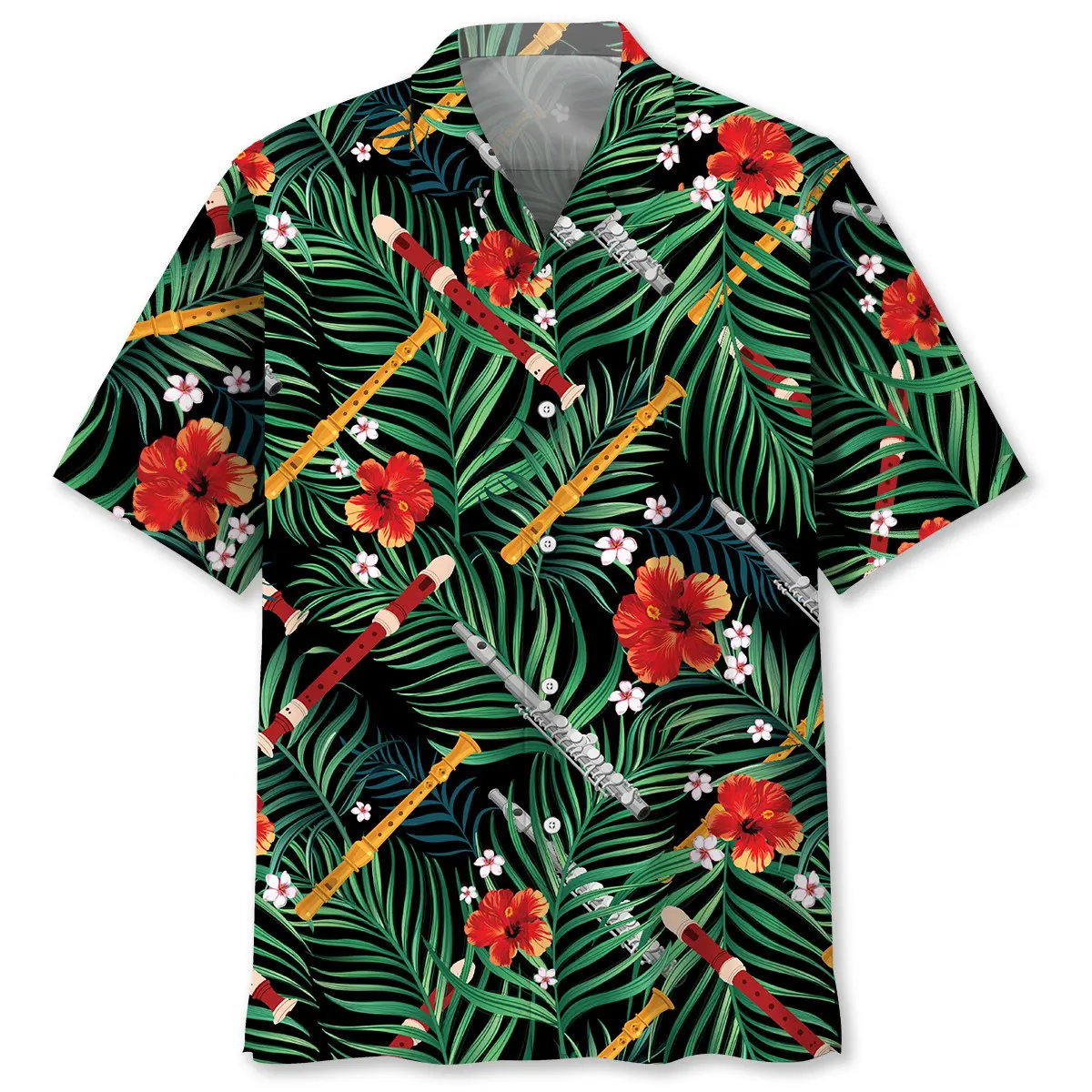 flute-tropical-hawaiian-shirt