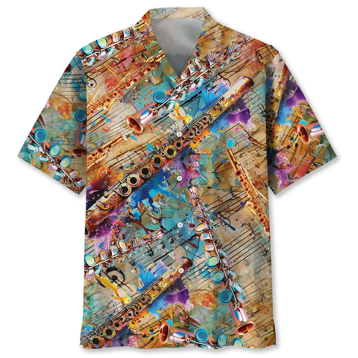 flute-vintage-art-hawaiian-shirt
