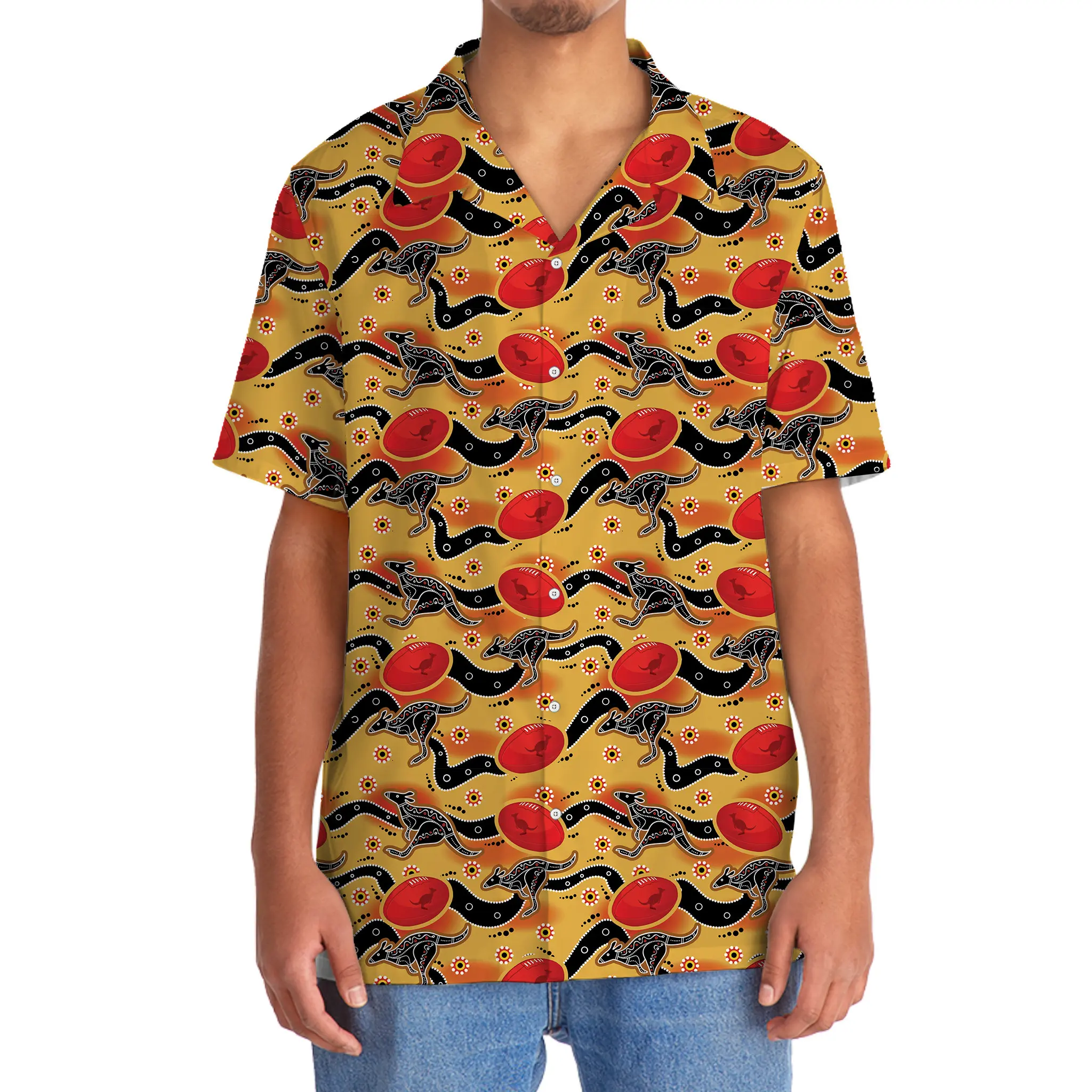 football-lover-aboriginal-pattern-hawaiian-shirt-3