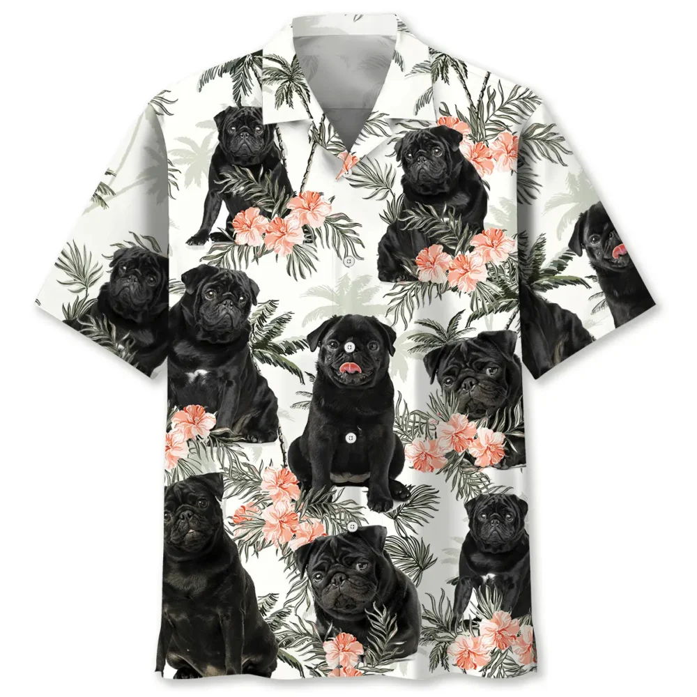 Funny Black Pug Hawaiian Shirt HWBN2763002 - Beltina