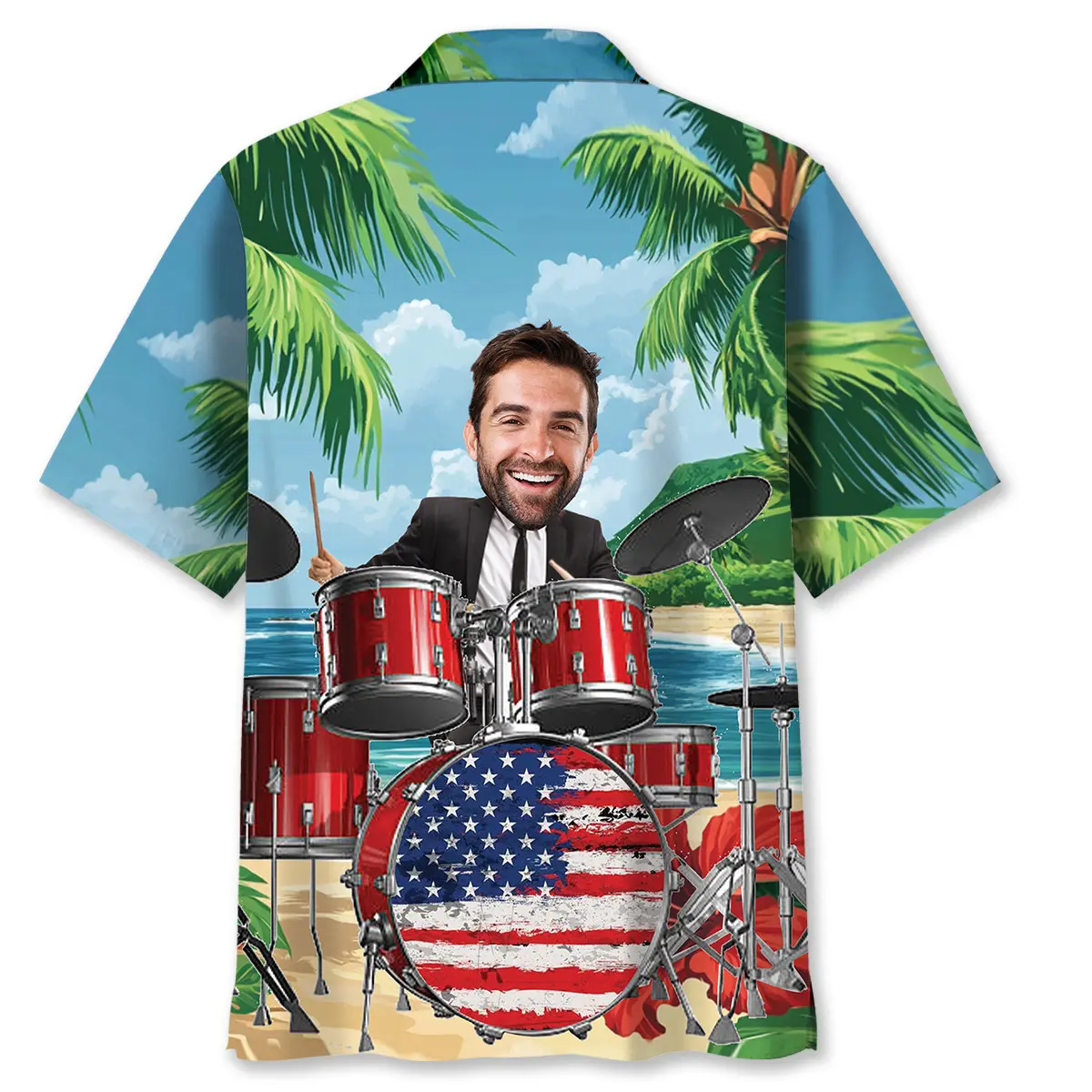 funny-drum-beach-custom-photo-hawaiian-shirt-3