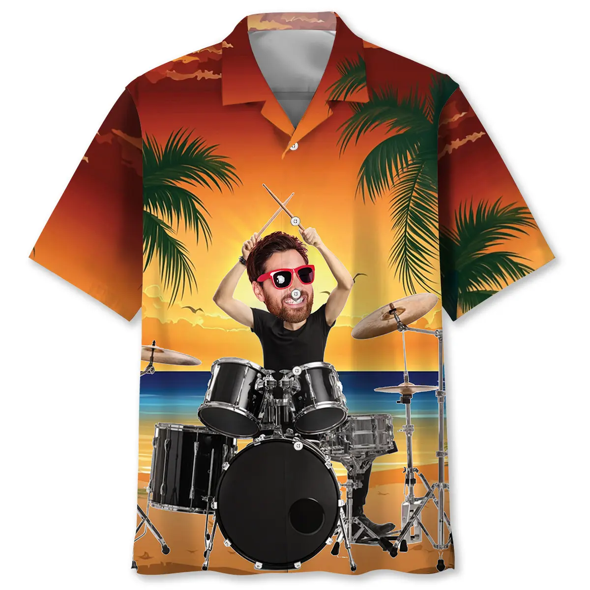 funny-drummer-custom-photo-face-hawaiian-shirt-2