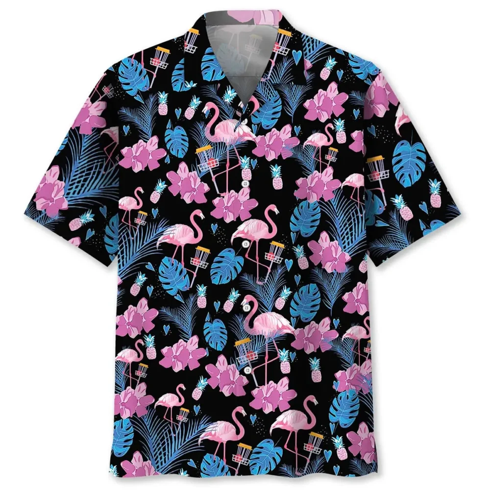 Funny Flamingo And Disc Golf Hawaiian Shirt HWBN2762917 - Beltina