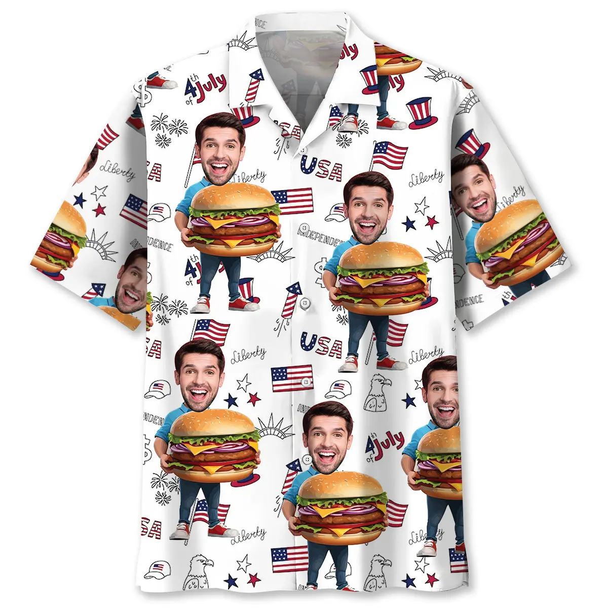 funny-hamburger-man-custom-photo-face-hawaiian-shirt-2
