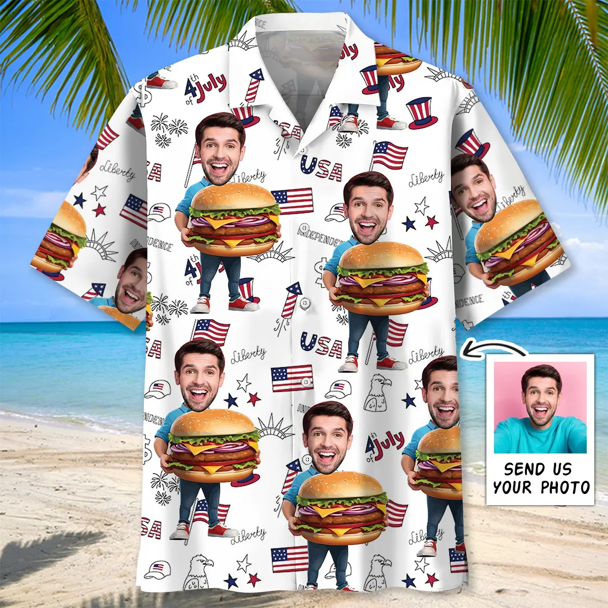 funny-hamburger-man-custom-photo-face-hawaiian-shirt