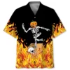 Funny Pumpkin Skeleton Bowling Hawaiian Shirt HWBN2764411 - Beltina