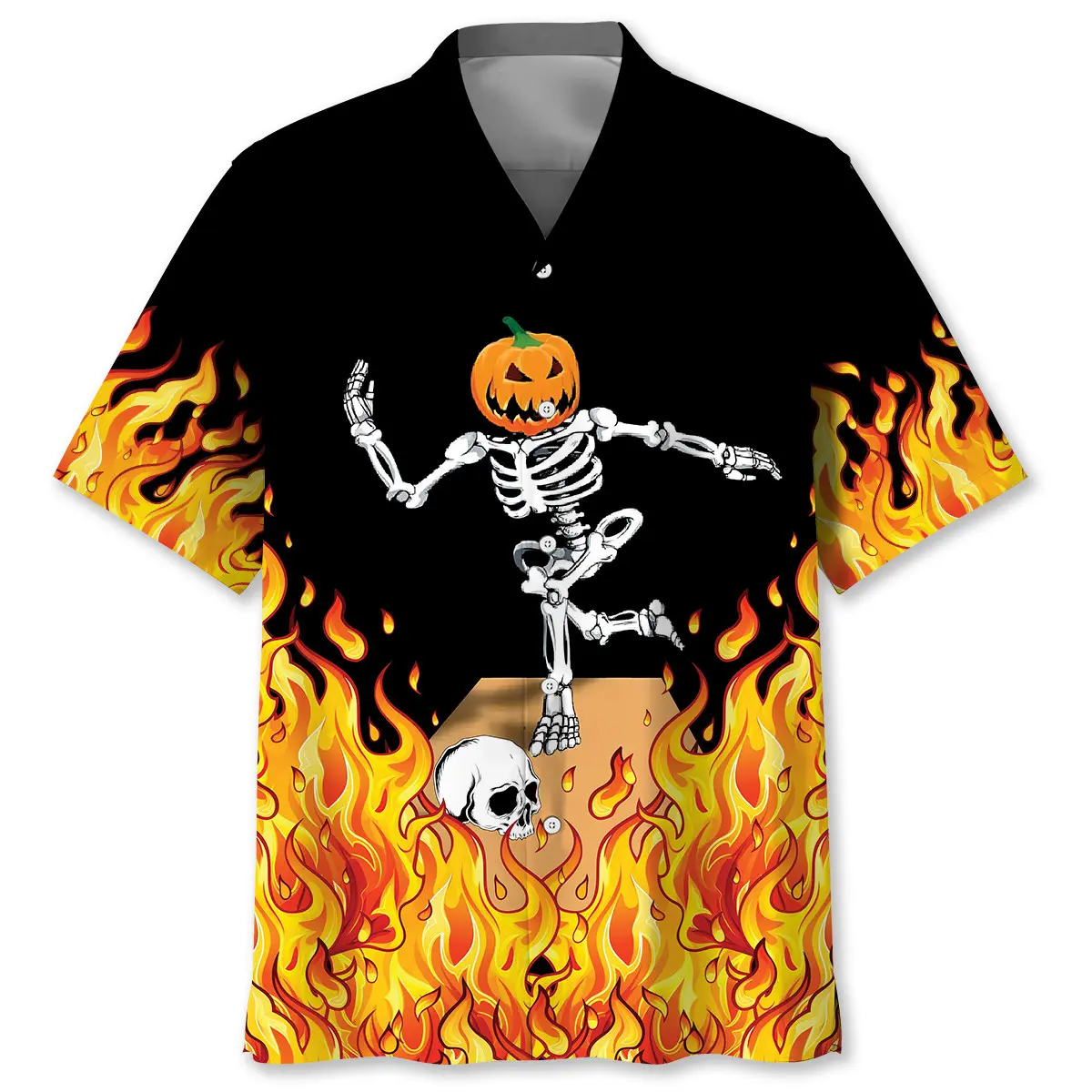 funny-pumpkin-skeleton-bowling-hawaiian-shirt