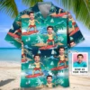Funny Surfing Old Man Custom Photo Hawaiian Shirt HWBN2764801 - Beltina