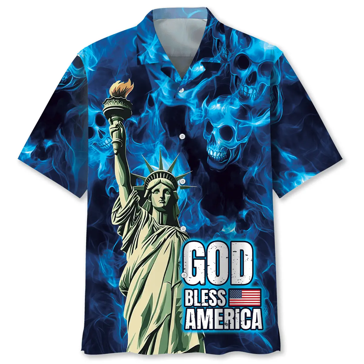 god-bless-america-skull-hawaiian-shirt