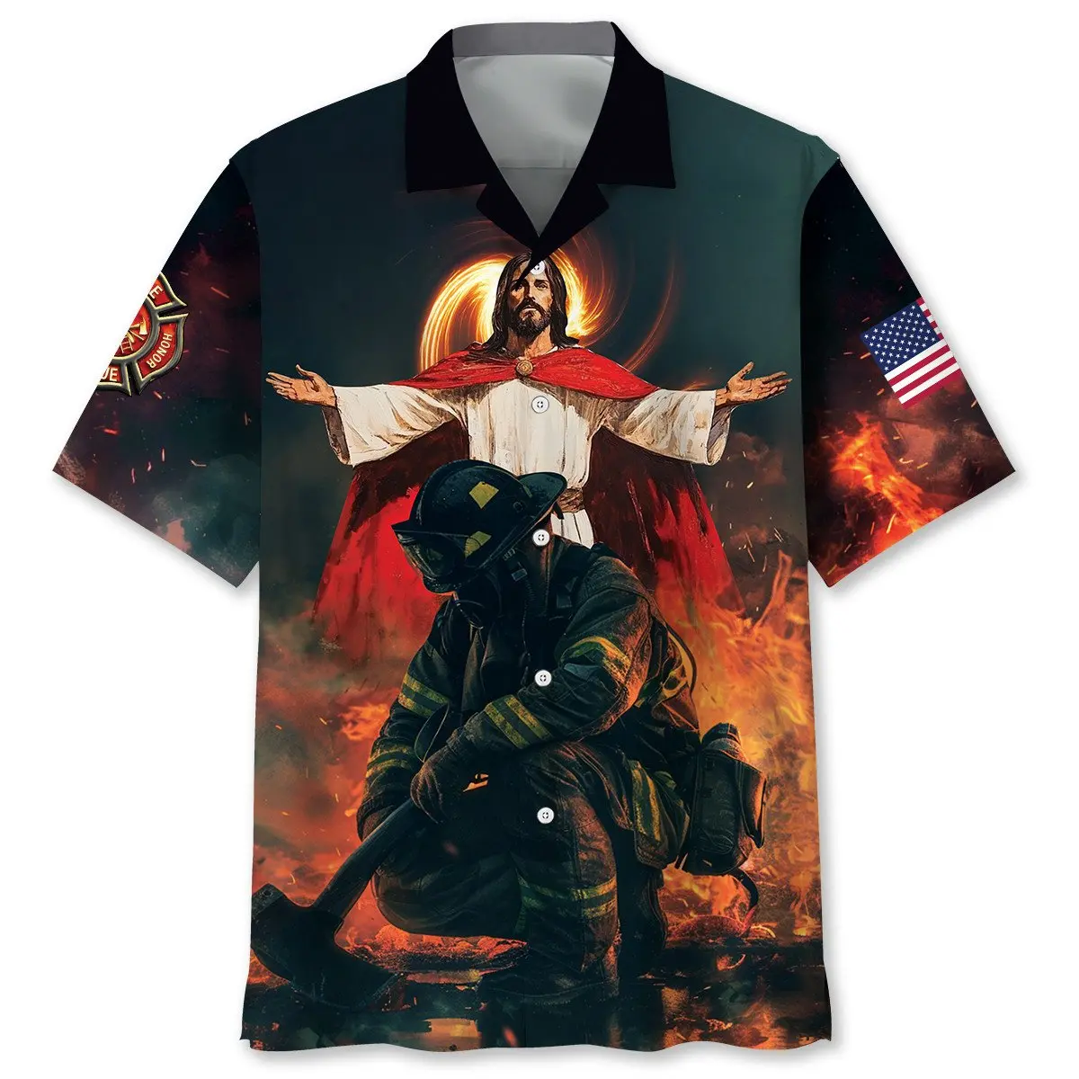 god-bless-firefighters-hawaiian-shirt