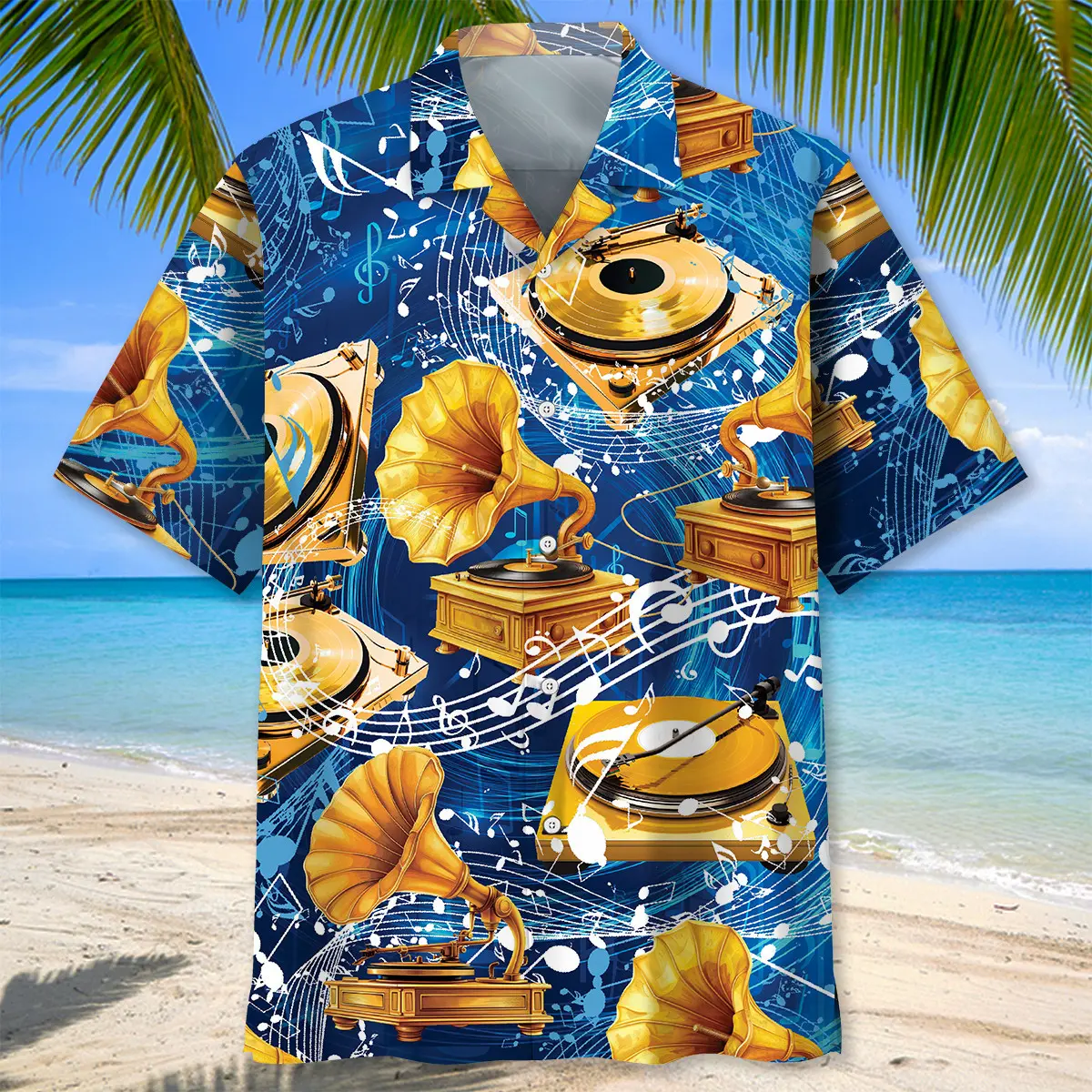gold-vinyl-record-hawaiian-shirt-1