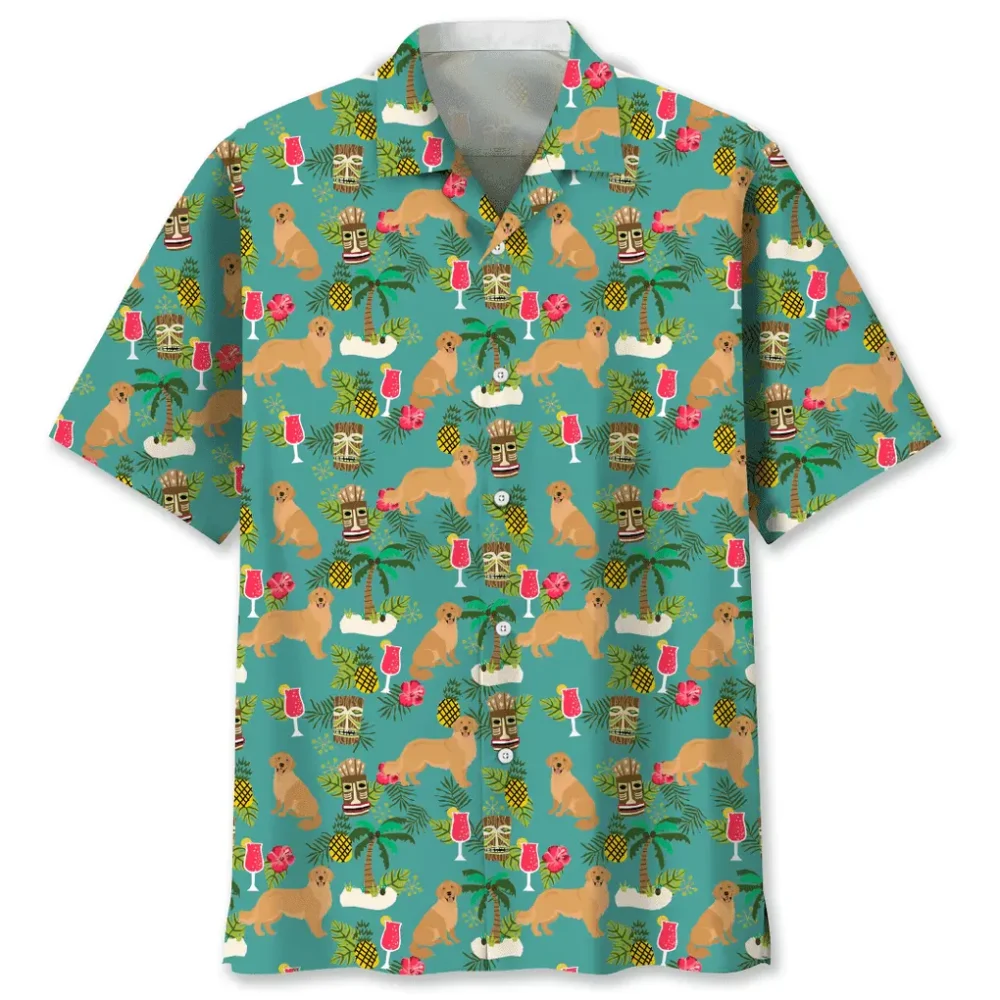 Golden Retriever Hawaiian Beach Hawaiian Shirt HWBN2762144 - Beltina