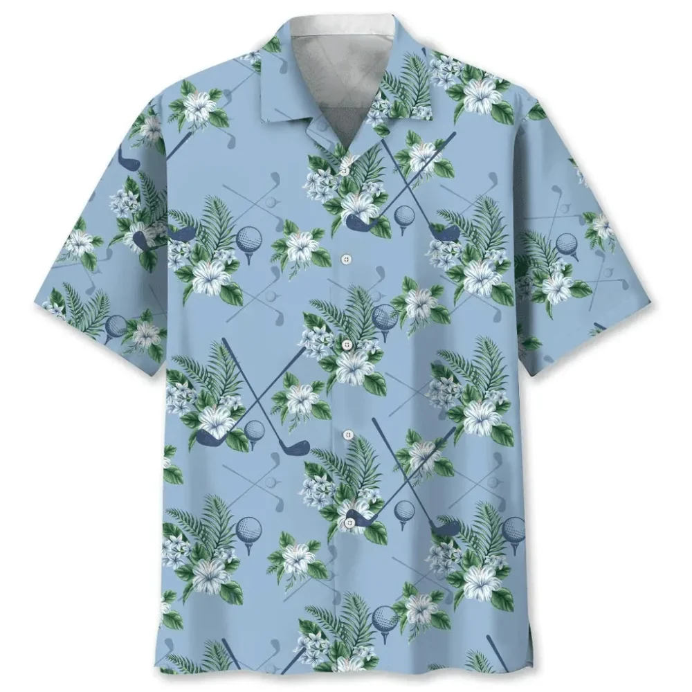Golf Blue Tropical Hawaiian Shirt HWBN2762296 - Beltina