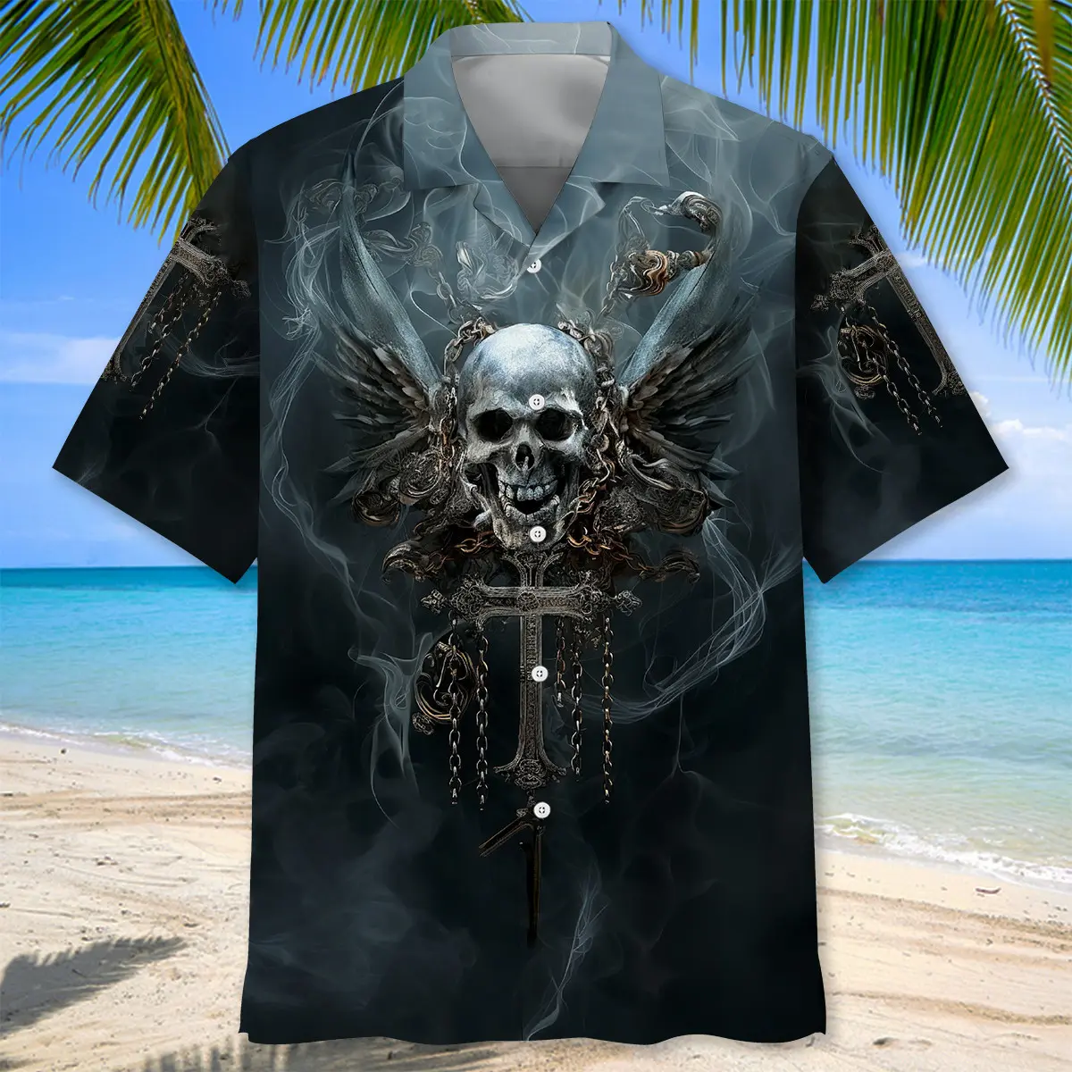 gothic-skull-art-hawaiian-shirt-1