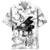 Grand Piano Black & White Hawaiian Shirt HWBN2764512 - Beltina