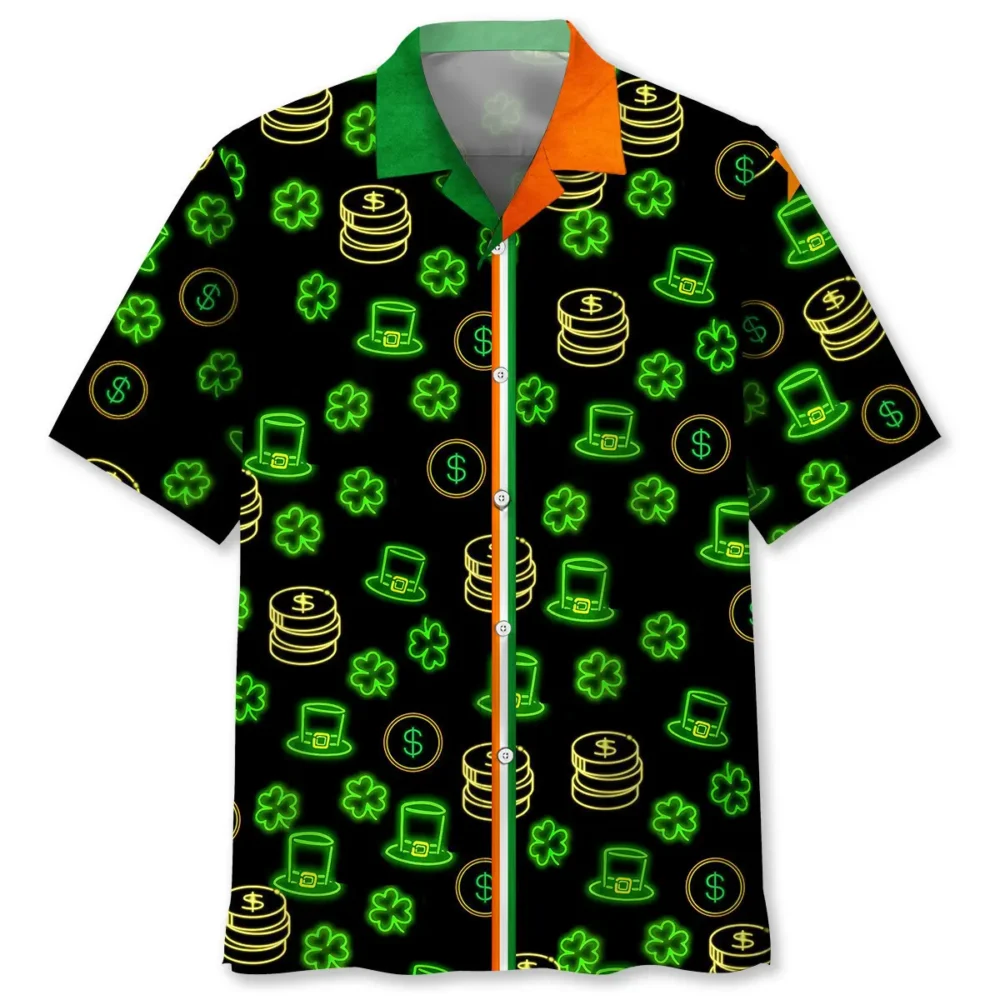 Green Neon Irish St.Patrick Day Hawaiian Shirt HWBN2762036 - Beltina