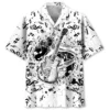 Guitar Black and White Hawaiian Shirt HWBN2764556 - Beltina