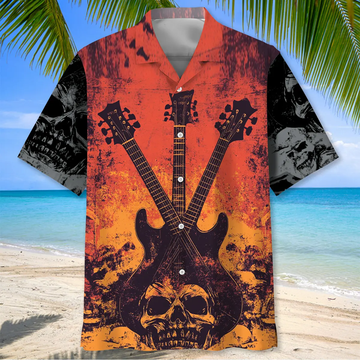 guitar-crossed-skull-rock-n-roll-hawaiian-shirt-1