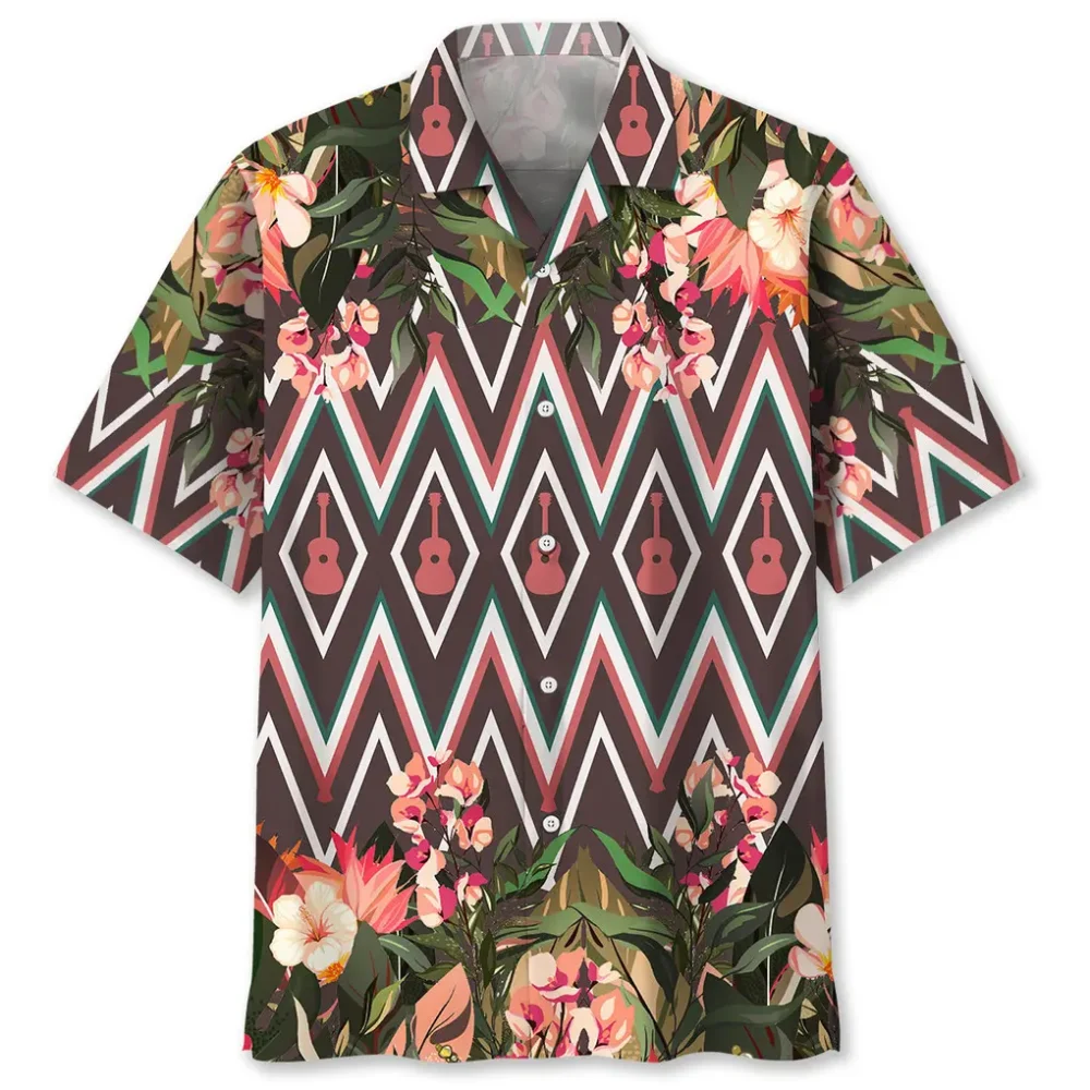 Guitar Flowers Hawaiian Shirt HWBN2762472 - Beltina