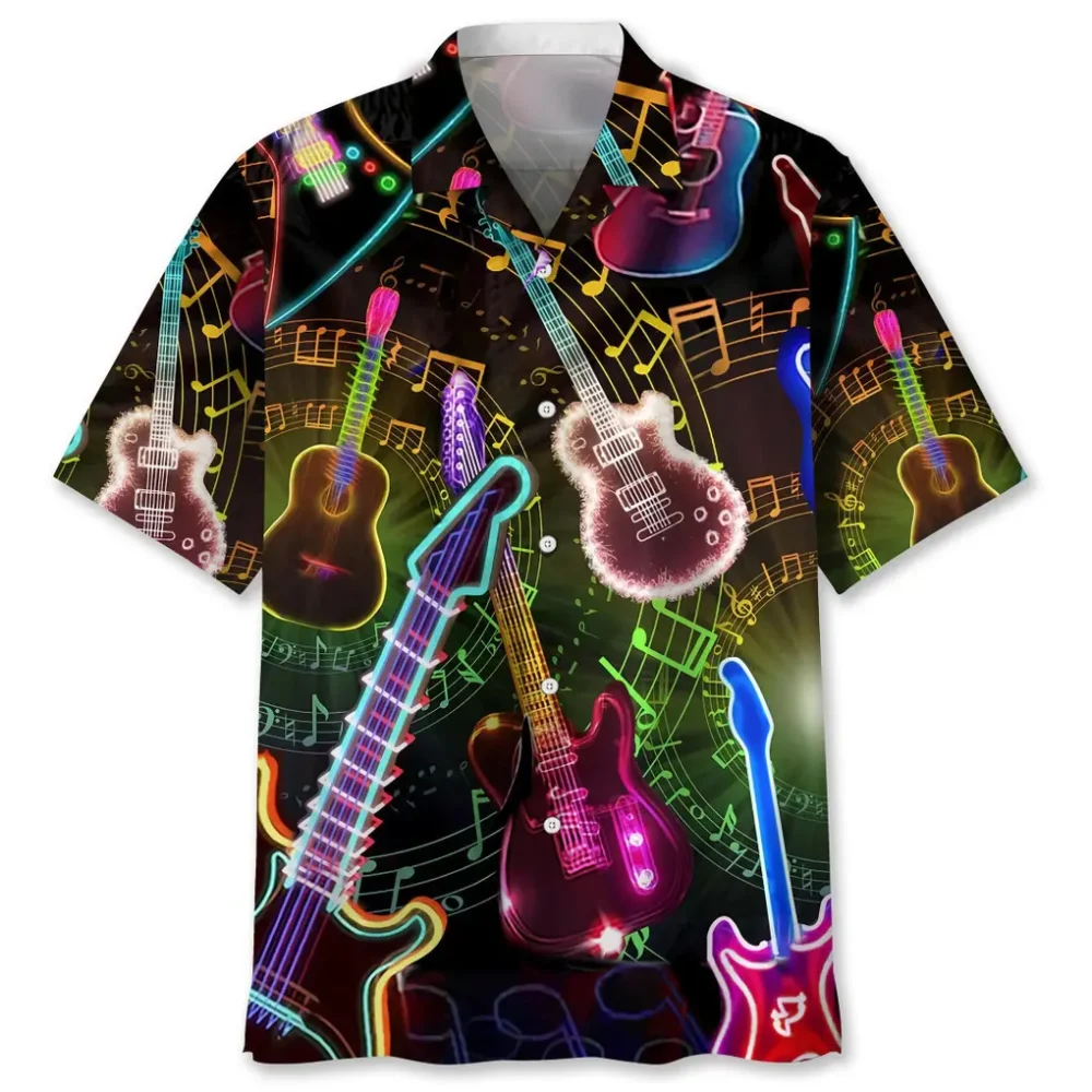 Guitar Light Hawaiian Shirt HWBN2762479 - Beltina