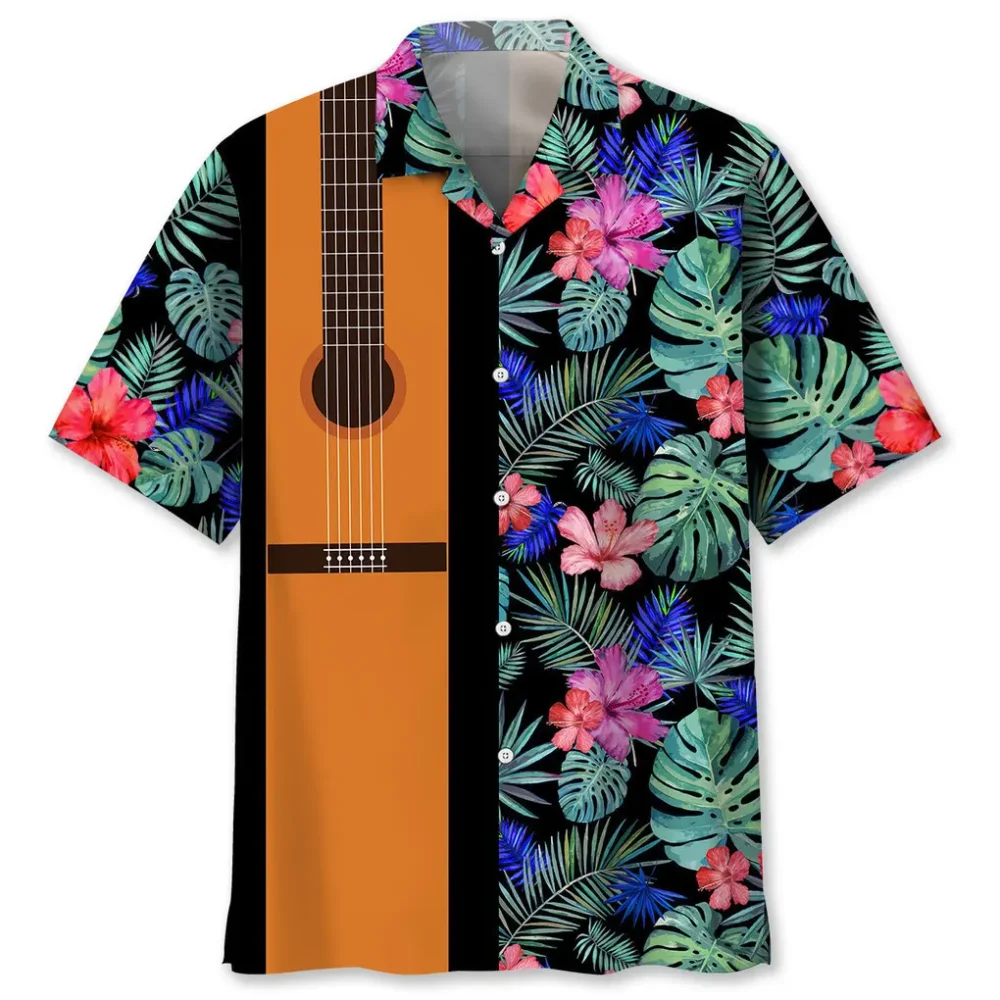 Guitar Tropical Hawaii Hawaiian Shirt HWBN2762485 - Beltina