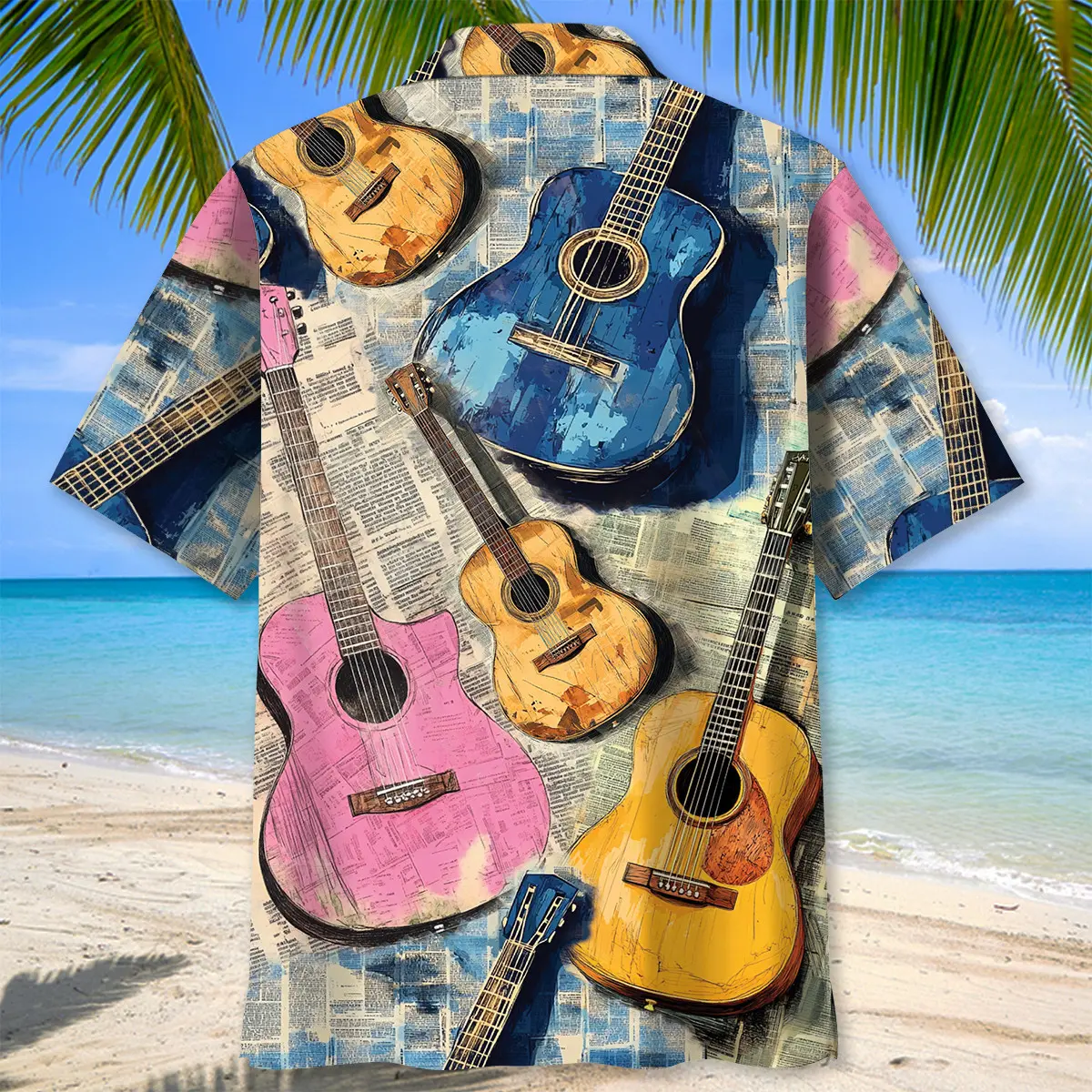 guitar-vintage-newspaper-hawaiian-shirt-3