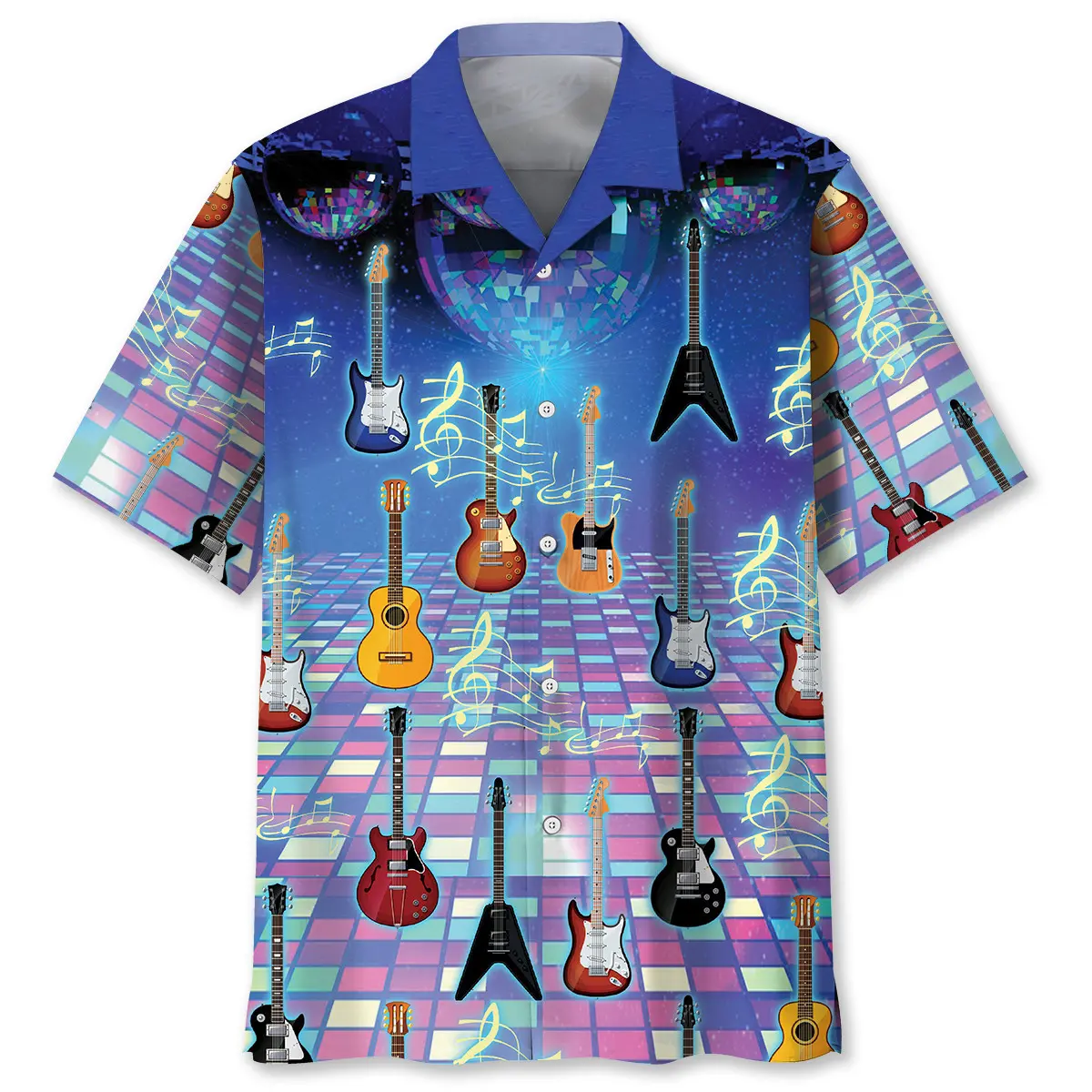 guitars-color-hawaiian-shirt