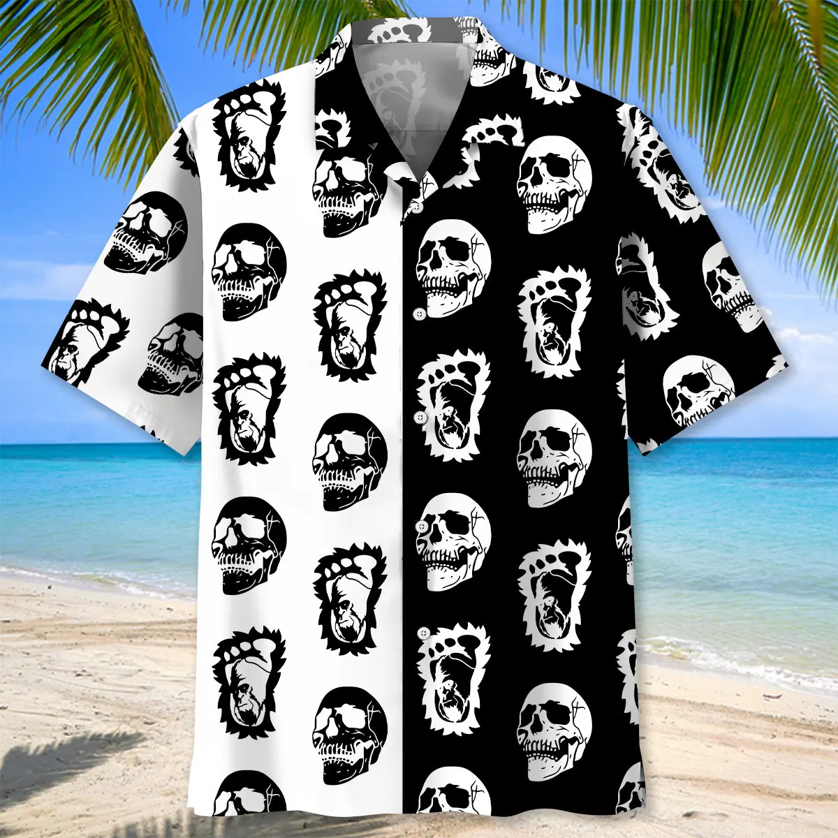 halloween-bigfoot-silhouette-skull-hawaiian-shirt-1
