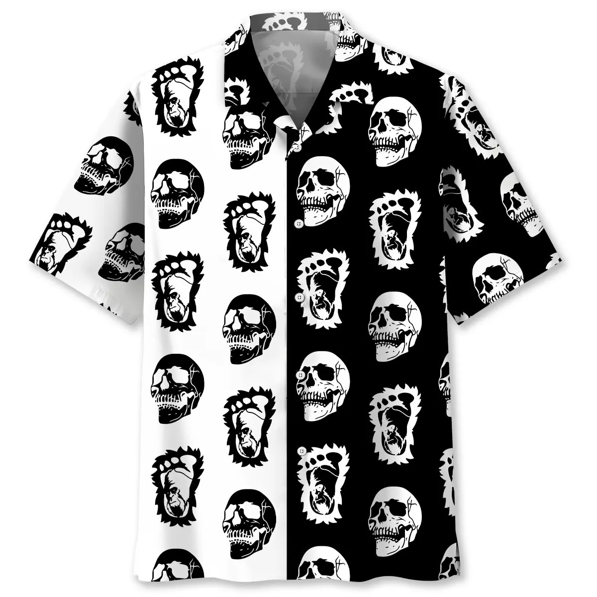 halloween-bigfoot-silhouette-skull-hawaiian-shirt