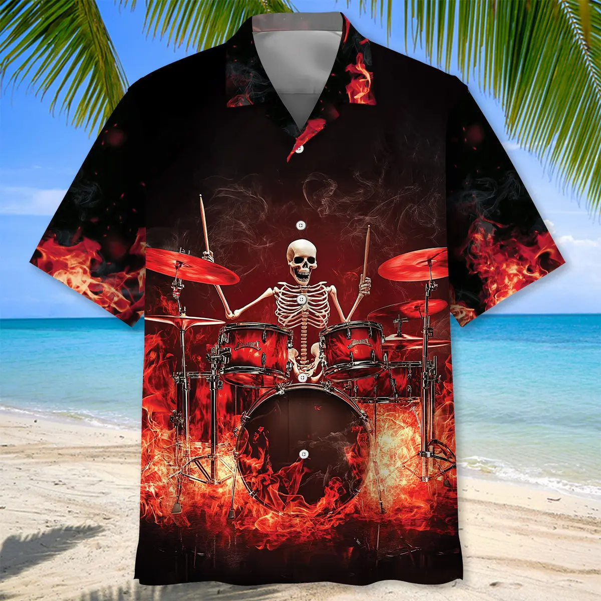 halloween-racing-drum-set-on-fire-hawaiian-shirt-1