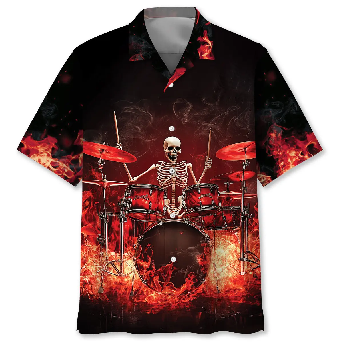 halloween-racing-drum-set-on-fire-hawaiian-shirt