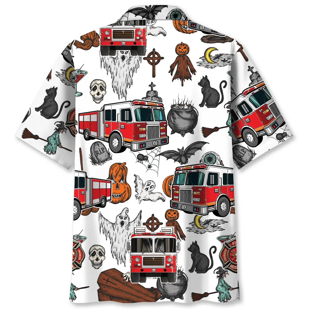 haunted-firefighter-trucks-hawaiian-shirt-1
