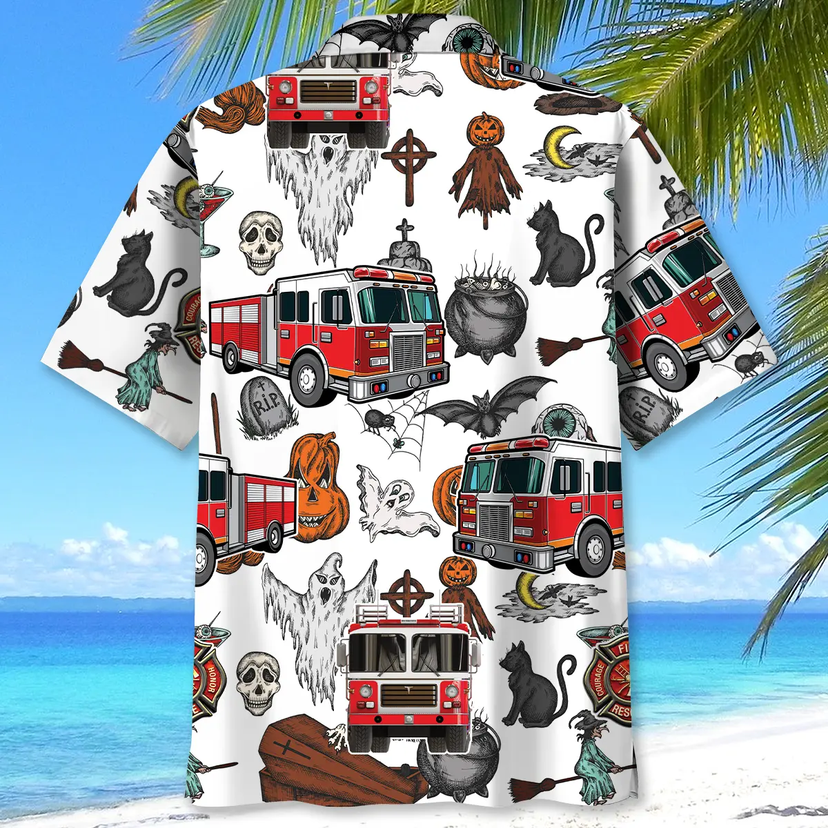 haunted-firefighter-trucks-hawaiian-shirt-3