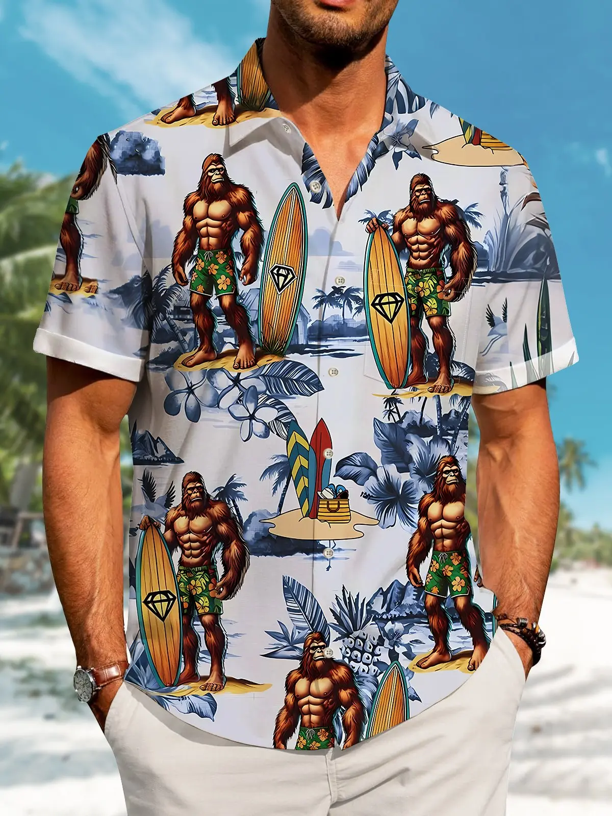 hawaii-bigfoot-print-art-buttons-stretch-large-size-mens-hawaiian-shirt-1