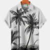 Hawaiian Grey Coconut Tree Print Chest Bag Holiday Shirt Plus Hawaiian Shirt HWBN2765081 - Beltina