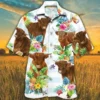 Highland Cattle Tropical Flower Hawaiian Shirts For Men Women Cow Lovers Tropical Flower Hawaiian Shirt HWBN2765014 - Beltina