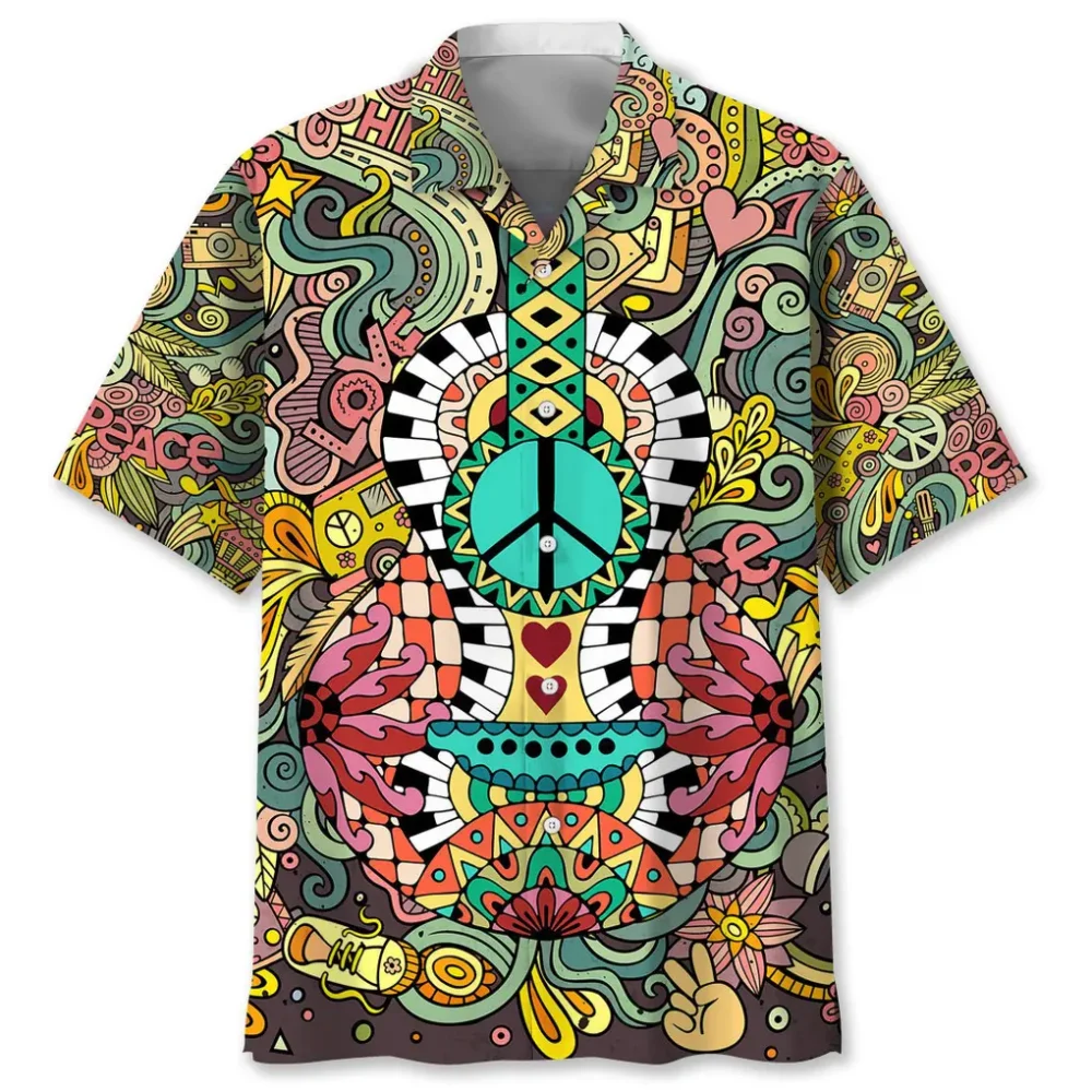 Hippie Guitar Hawaiian Shirt HWBN2762493 - Beltina