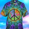 Hippies Peace and Love Men's Psychedelic Vacation Beach Aloha Hawaiian Shirt HWBN2765340 - Beltina