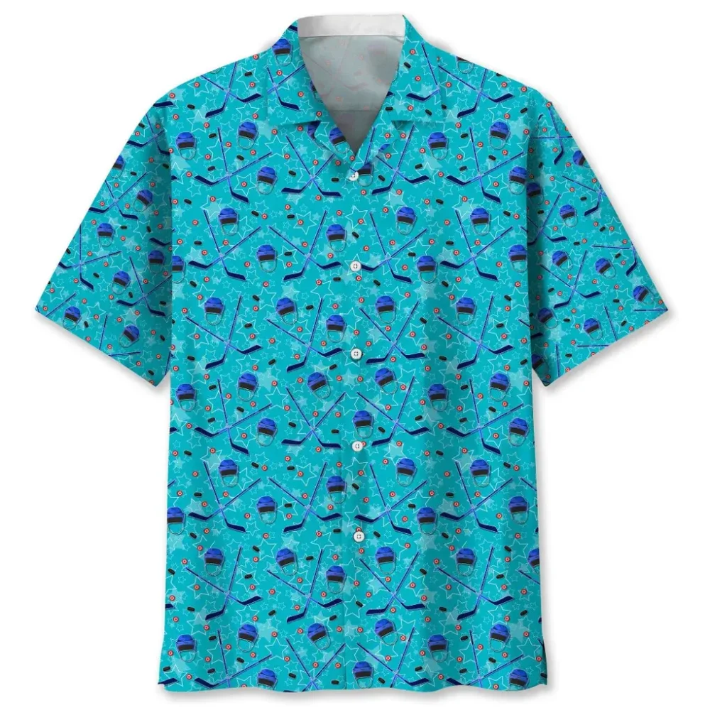 Hockey Blue Beach Hawaiian Shirt HWBN2762274 - Beltina