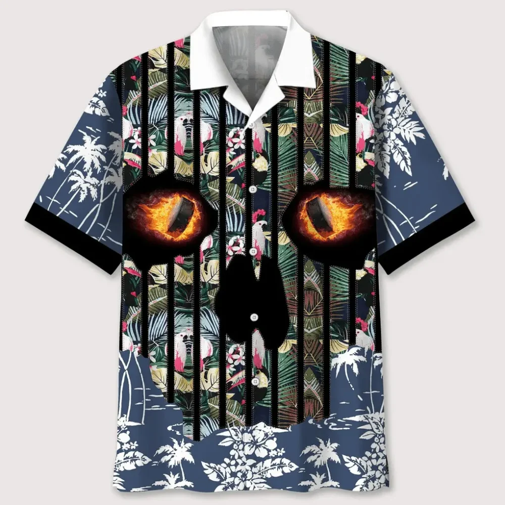 Hockey Flower Skull Hawaiian Shirt HWBN2762277 - Beltina