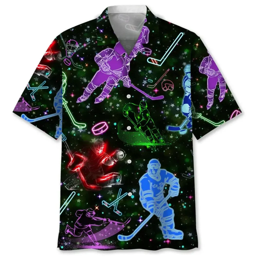 Hockey Neon Light Hawaiian Shirt HWBN2762286 - Beltina