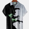 Holiday Men's Halloween Witch Print Casual Breathable Hawaiian Shirt Big Tall HWBN2765084 - Beltina