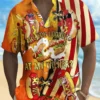 Holiday Men's Independence Day Flag Hot Dog Print Casual Breathable Hawaiian Shirt Big Tall HWBN2765077 - Beltina