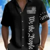 Holiday Men's Independence Day Flag Print Casual Breathable Patriotic Hawaiian Shirts HWBN2765211 - Beltina