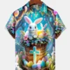 Holiday Vintage Easter Egg Bunny Cross Cartoon Hawaiian Shirt HWBN2765131 - Beltina