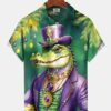 Holiday Vintage Mardi Gras Crocodile Coconut Tree Hawaiian Shirt HWBN2765329 - Beltina