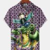 Holiday Vintage Mardi Gras Geometric Crocodile Beaded Mask Hawaiian Shirt HWBN2765109 - Beltina