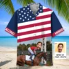 Horse Racing Alone At The Finish Custom Photo Face Hawaiian Shirt HWBN2764740 - Beltina
