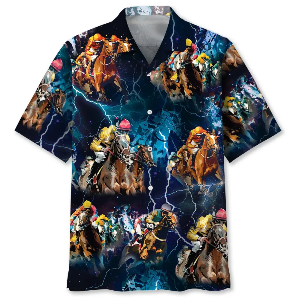 Horse Racing Thunder Hawaiian Shirt HWBN2762845 - Beltina